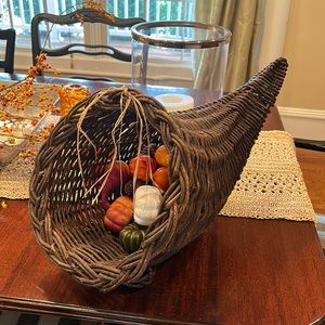 Pottery Barn Twig Cornucopia / Horn of Plenty